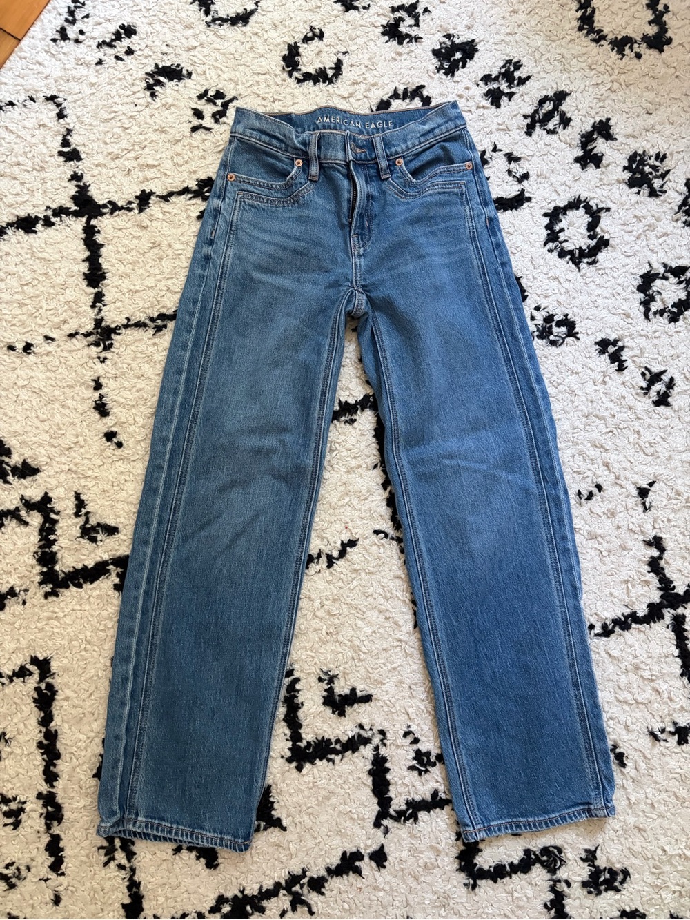 American Eagle Outfitters Blue Straight-Leg Jeans